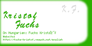 kristof fuchs business card